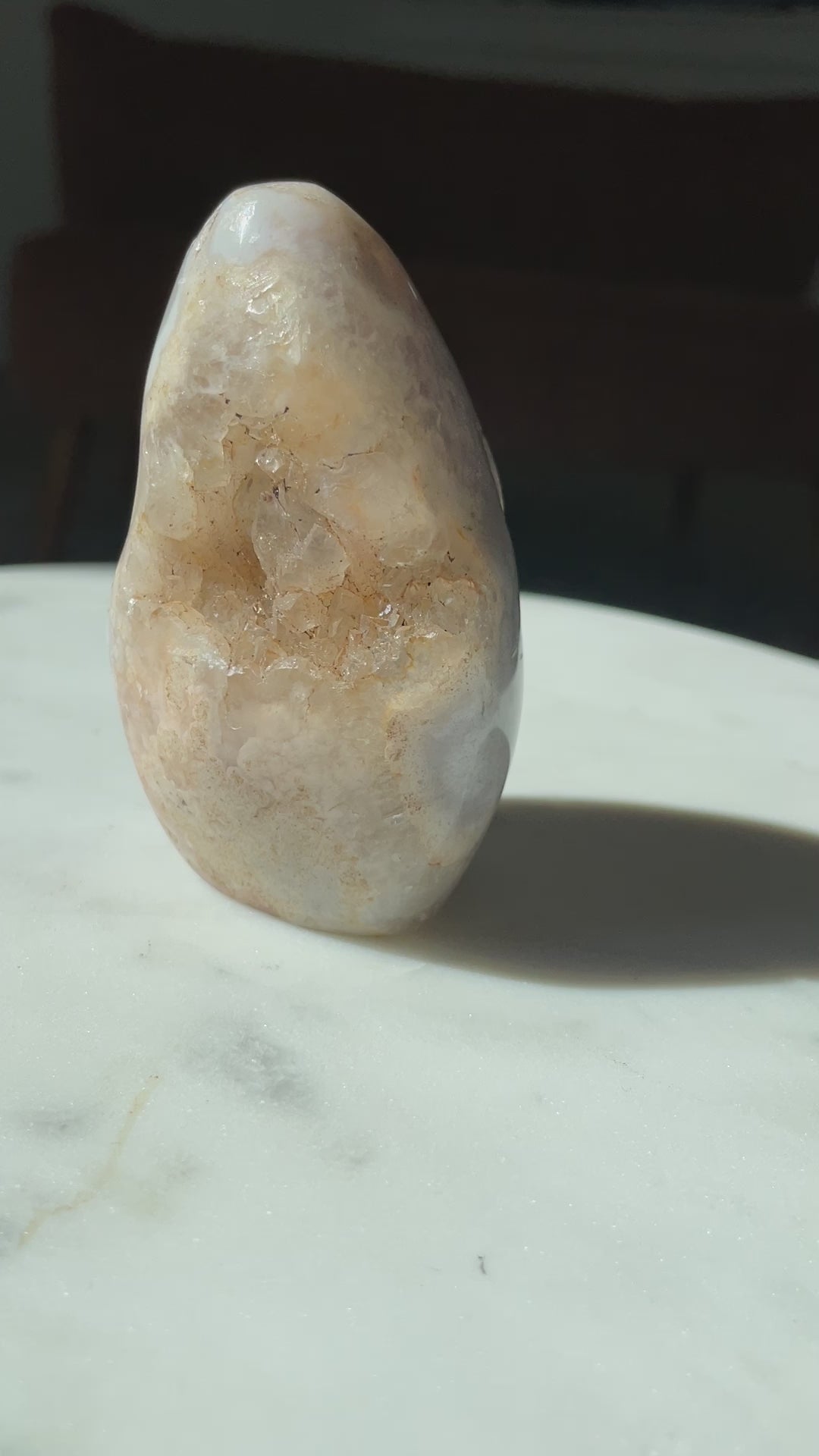 blue cherry flower agate crystal mountain gem stone carving druzy agate altar piece natural home decor statement piece