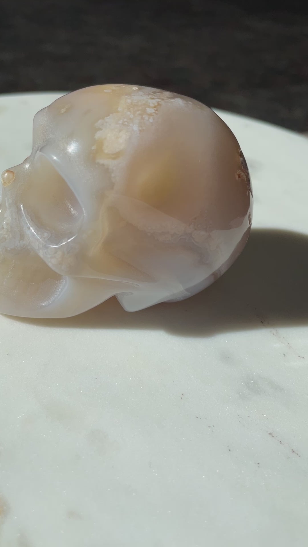 flower agate skull carving figurine spooky crystal carving gift for witch halloween lover magic altar piece skeleton druzy agate skull