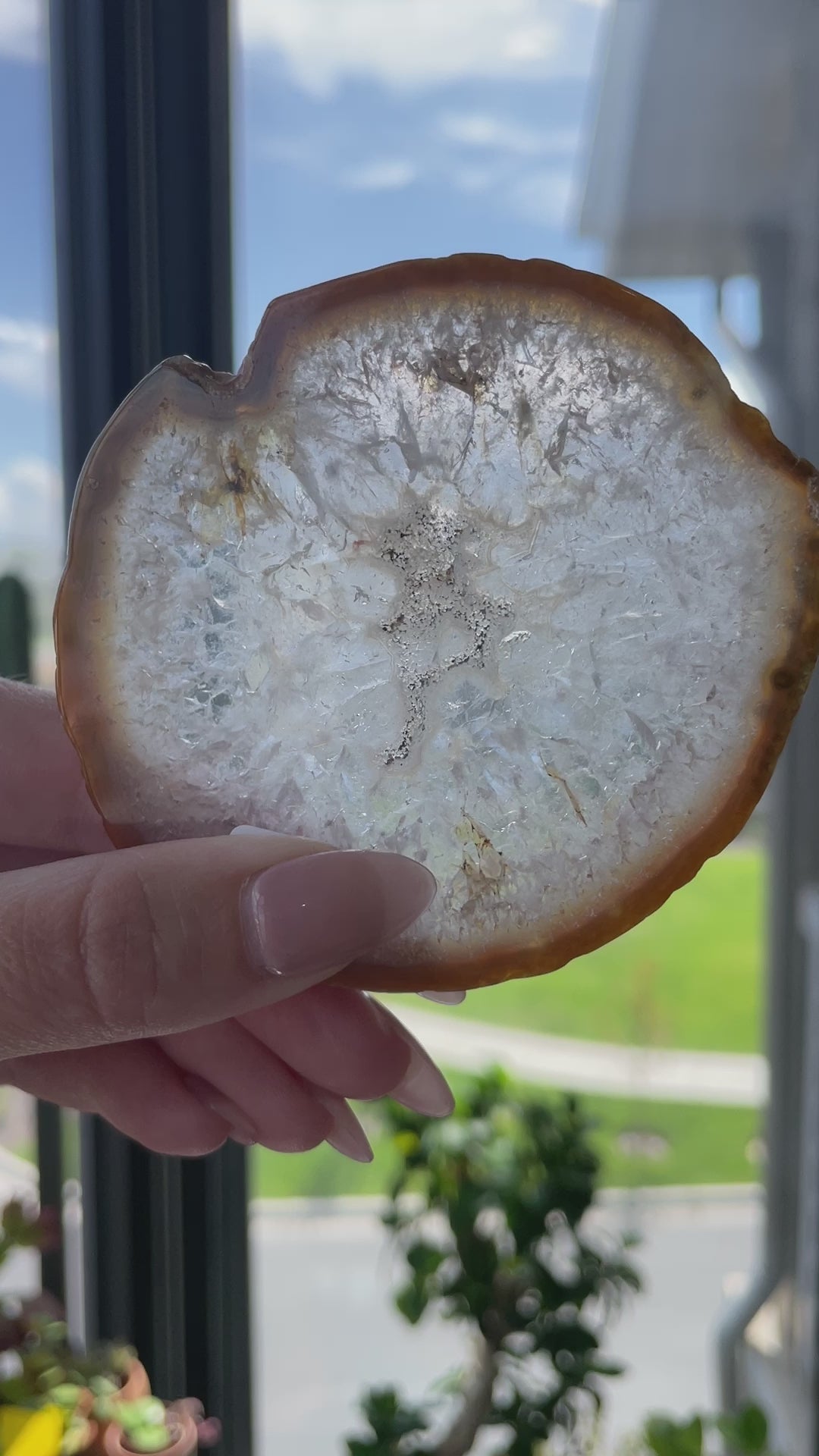 agate slab slice crystal gift statement piece natural home decor