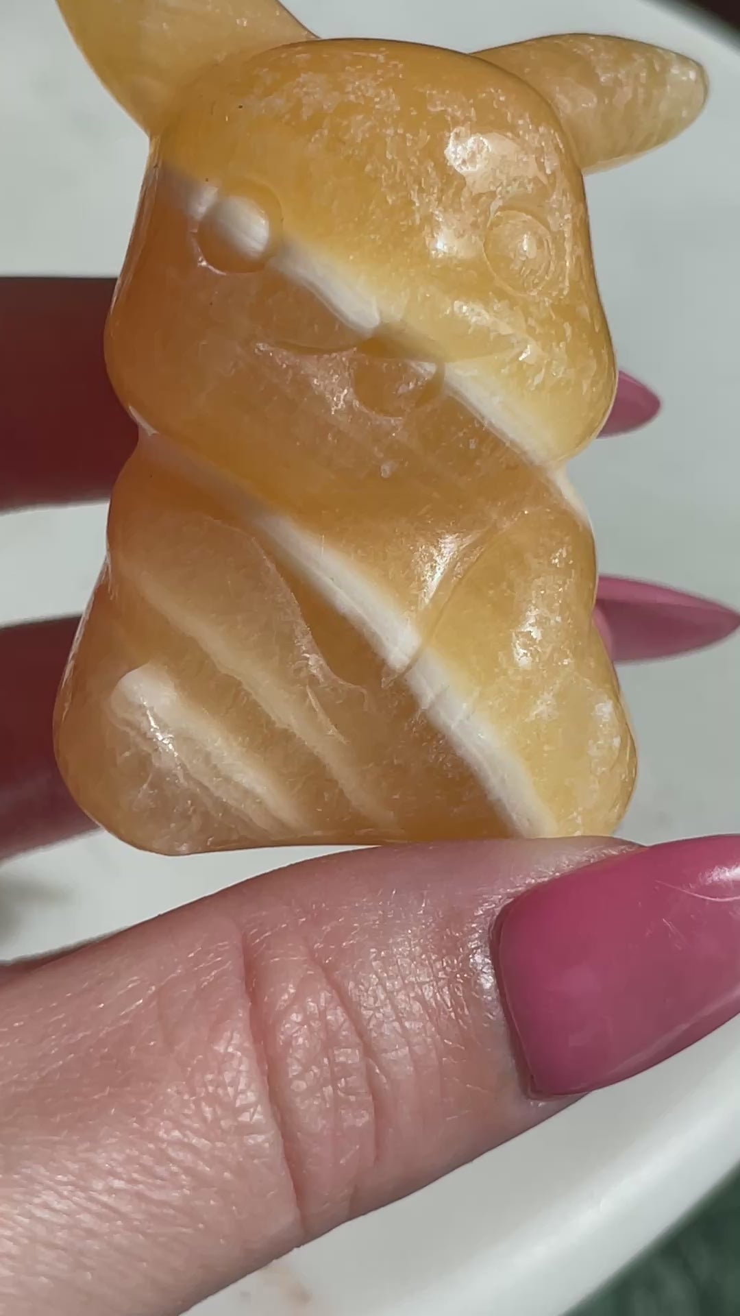 Pokémon figurine pikachu carving honey calcite crystal pikachu calcite display collectible pokemon natural crystal honey calcite yellow Pokemon decor pikachu stocking stuffer pokemon gift