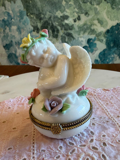 Cherub Porcelain Trinket Box