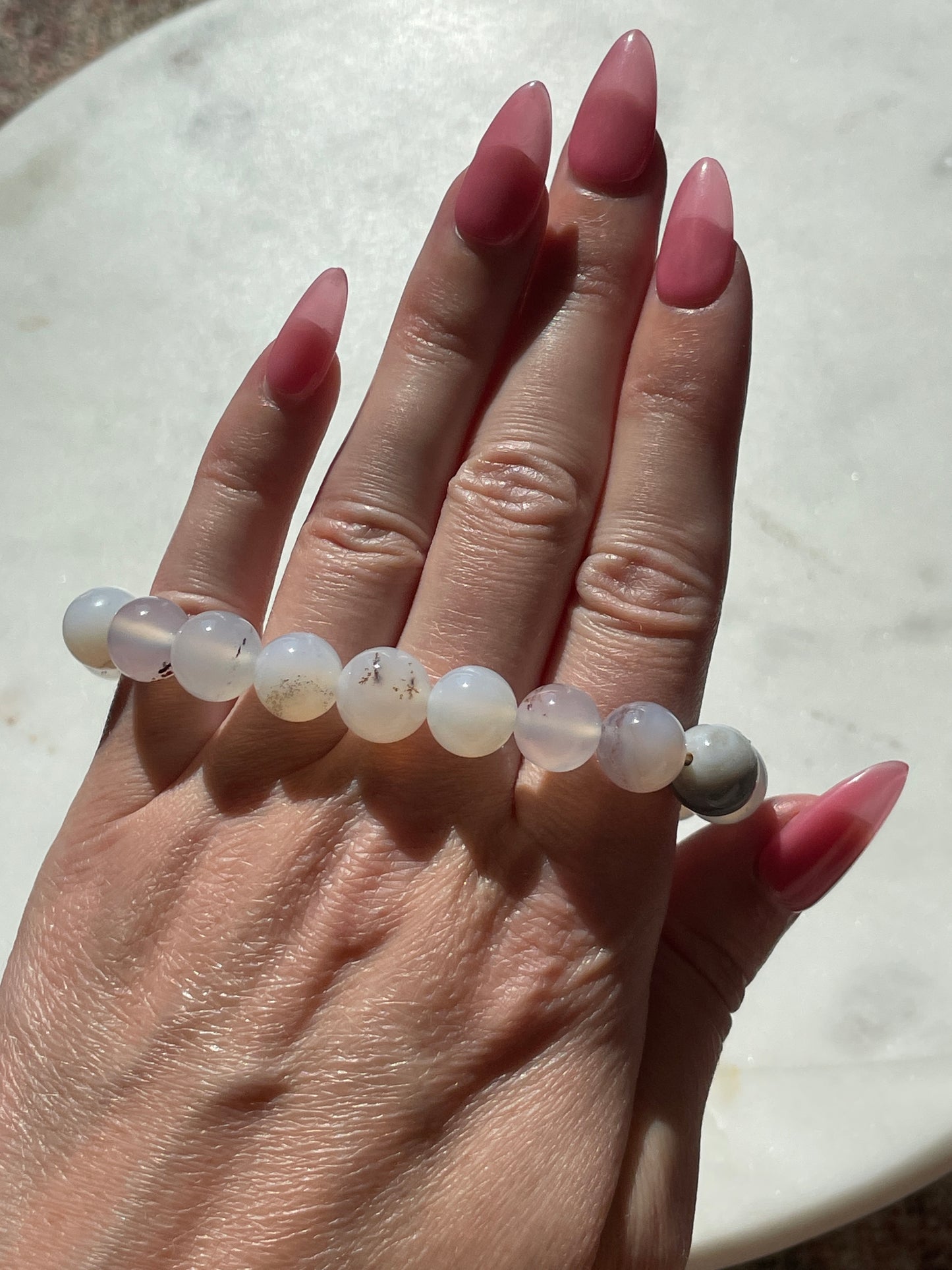 Montana Moss Agate Beaded Bracelet | 25 mm