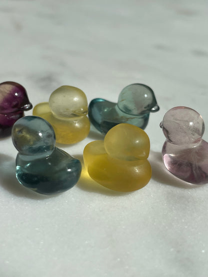 One (1) Mini Fluorite Crystal Carving | Duck | Intuitively Chosen