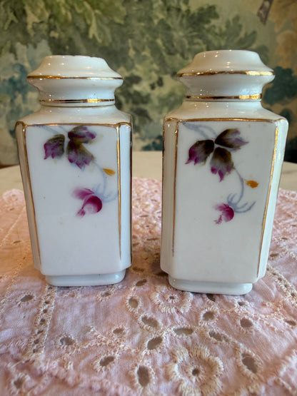 Floral Porcelain Shaker Set 2.7” Made in Occupied Japan