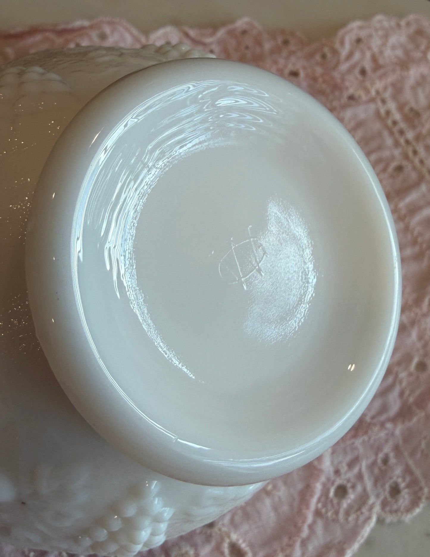 Vintage Westmoreland Milk Glass Fruits Punch Cup | Mid-Century Pressed Glass Drinkware