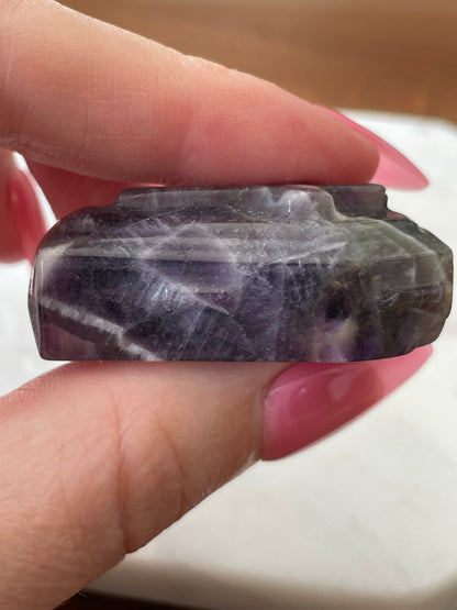 Dream Amethyst Coffin Carving | 1.6 Inches