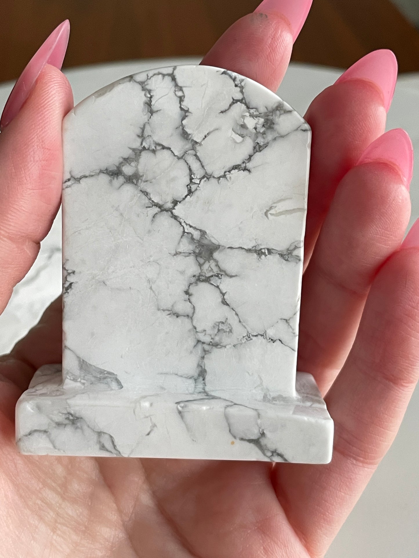 Howlite Gravestone Carving | 2.5 Inches