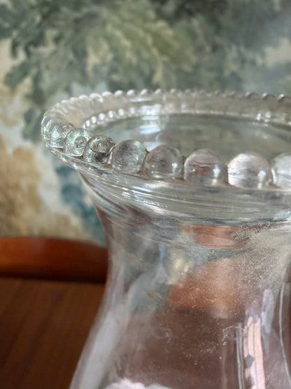 Vintage Lamplight Farms Victoria Rose Oil Lamp | Ivory Glass with Blue Floral Design | Made in USA