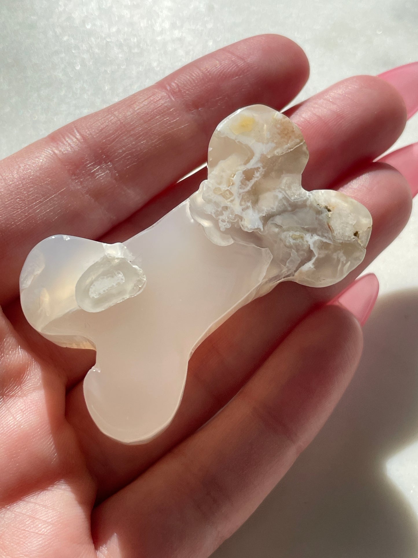 Flower Agate Bone Carving | 1.75 Inches