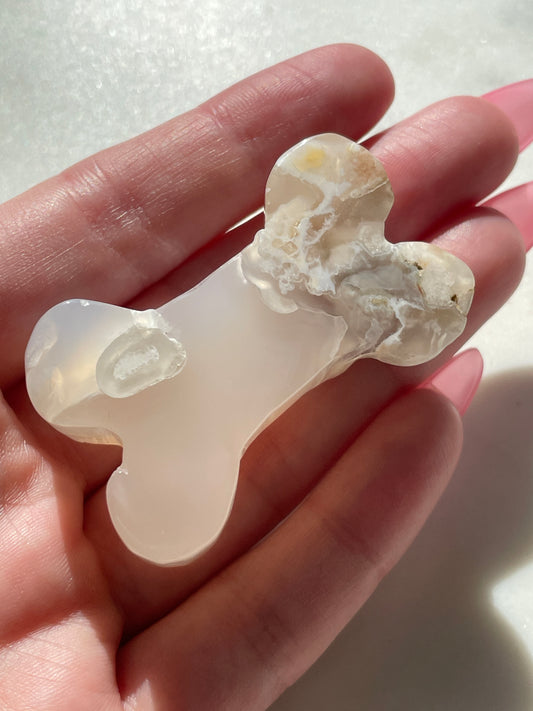 Flower Agate Bone Carving | 1.75 Inches