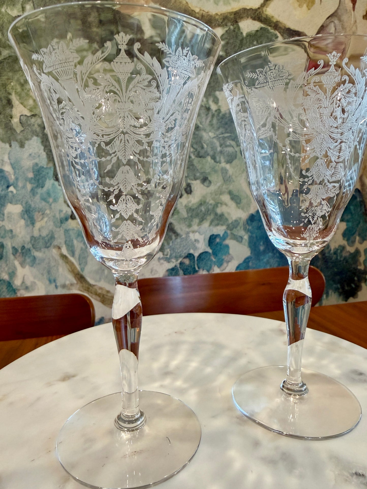 Vintage Morgantown “Milan” Water Goblets (Stem 7668) Set of 2 | circa 1920s-1930s | Made in U.S.A