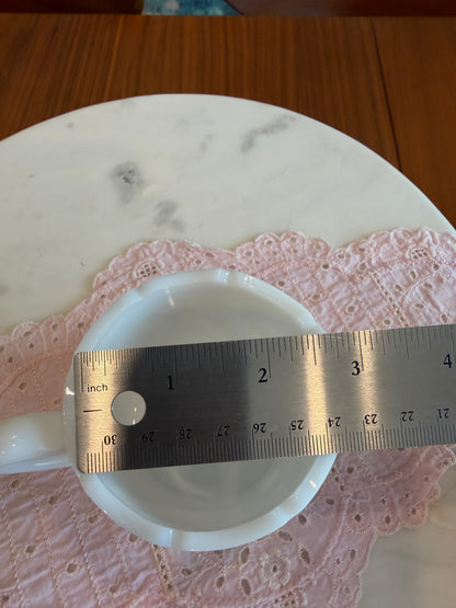 Vintage Milk Glass Grape and Vine Open Sugar Bowl with Scalloped Rim