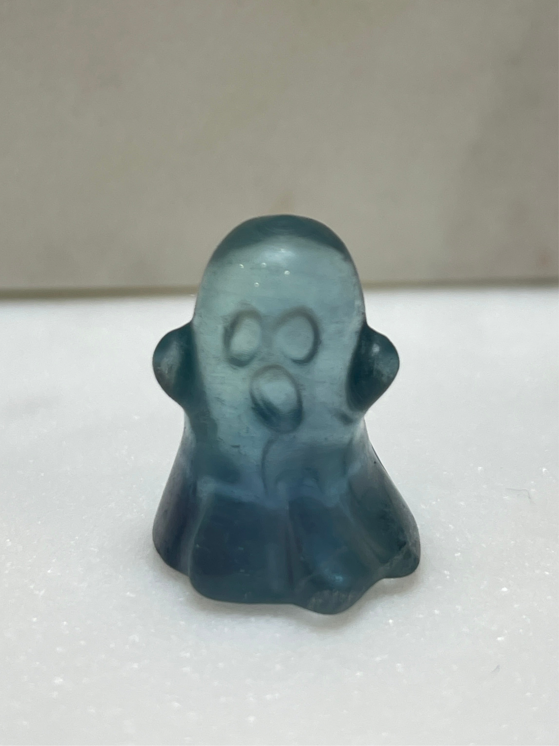 Mini crystal ghost carving fluorite crystal tiny display natural halloween decor spooky season gift for witch altar piece dia de los muertos ofrenda blue fluorite ghost polished crystal carving