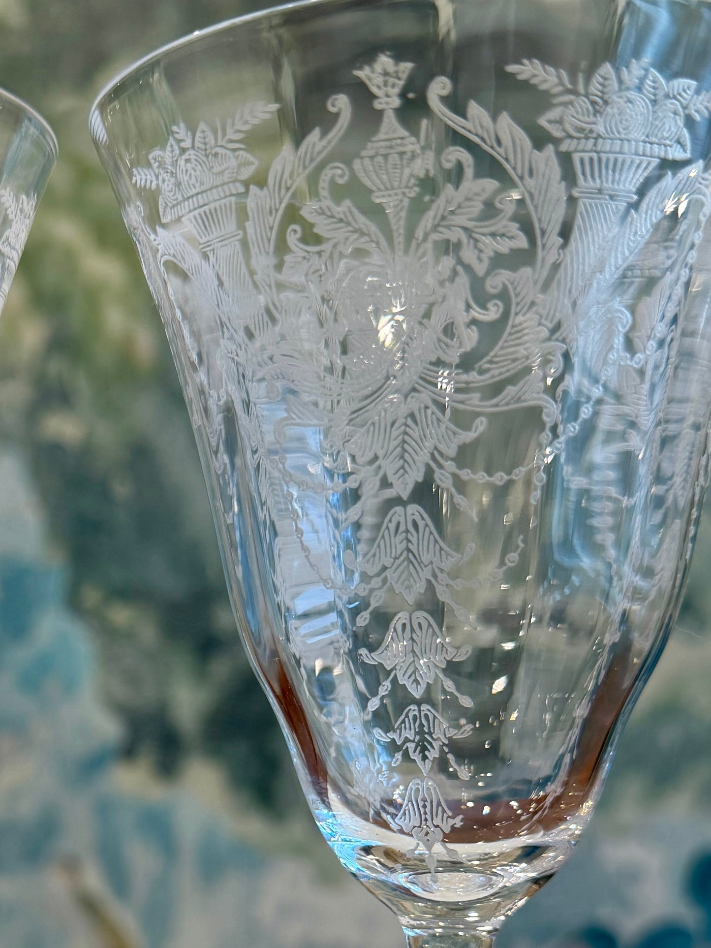 Vintage Morgantown “Milan” Water Goblets (Stem 7668) Set of 2 | circa 1920s-1930s | Made in U.S.A
