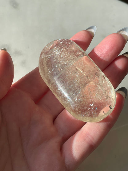 Gorgeous Citrine Palm Stone with Rainbows