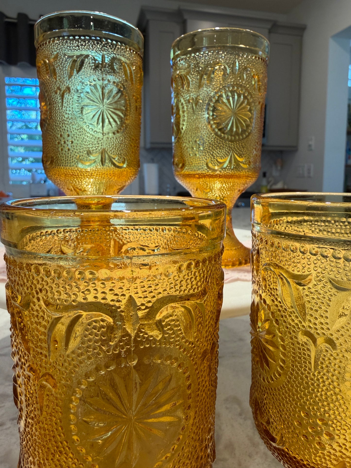 Amber Glass Goblets Brockway Glass Co American Concord | 1977-78 | Set of 6