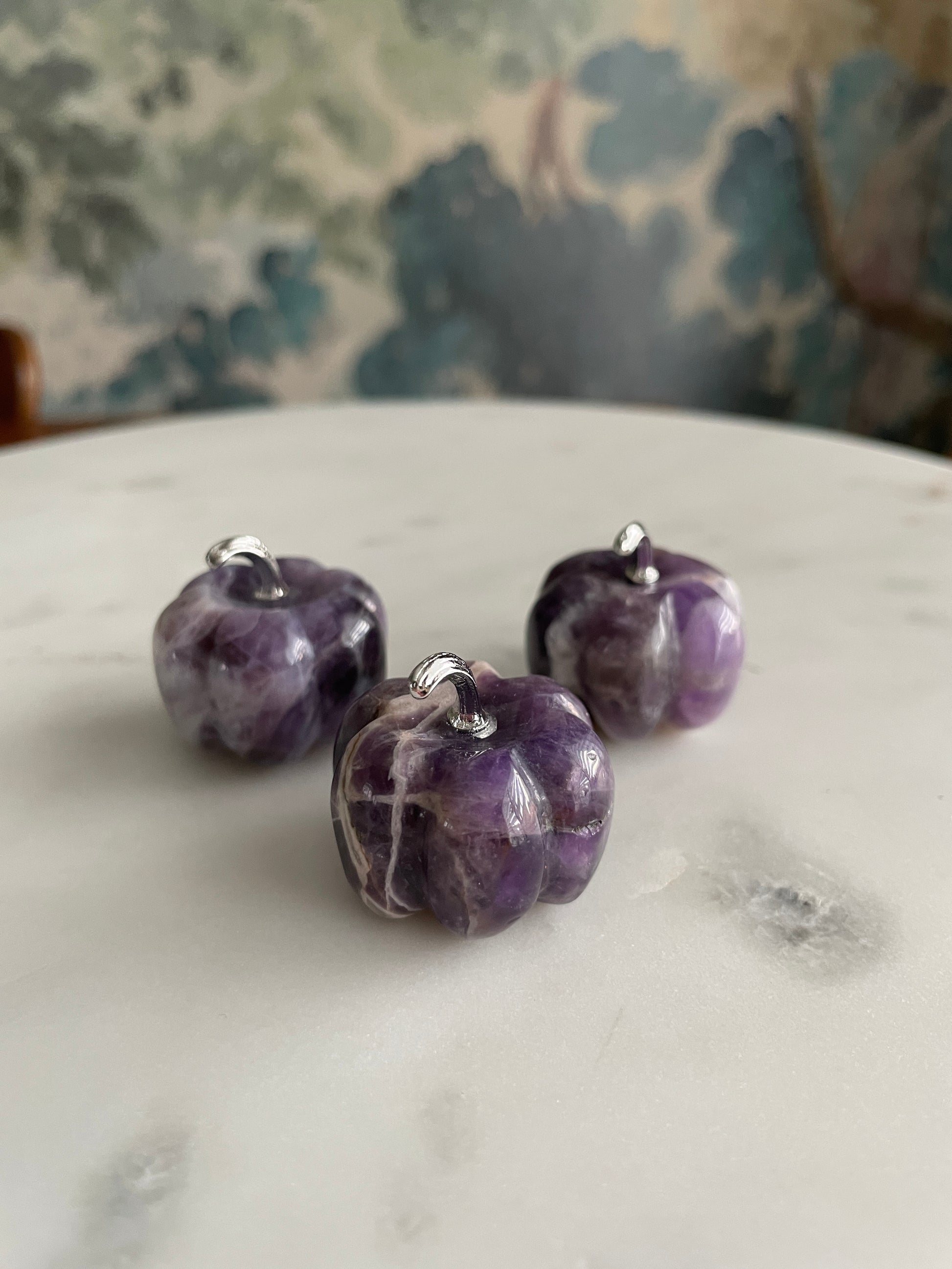 Pumpkin carving natural amethyst crystal display halloween crystal dream amethyst pumpkin carving polished crystal 1 inch pumpkin small purple pumpkin fall decor autumn display 