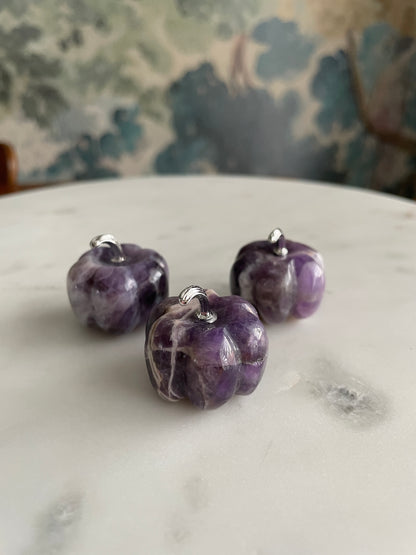Pumpkin carving natural amethyst crystal display halloween crystal dream amethyst pumpkin carving polished crystal 1 inch pumpkin small purple pumpkin fall decor autumn display 
