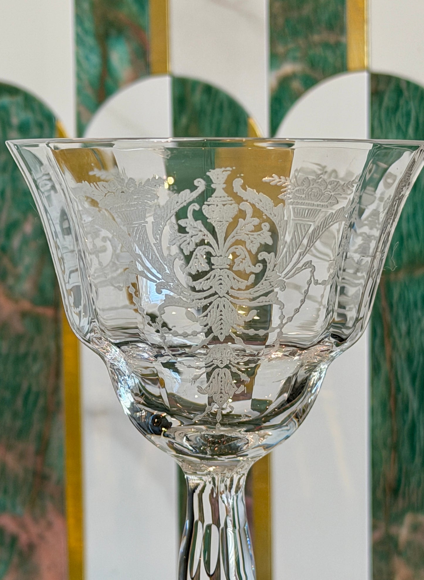Vintage Morgantown “Milan” Wine Glasses (Stem 7668) Set of 2 | circa 1920s-1930s | Made in U.S.A