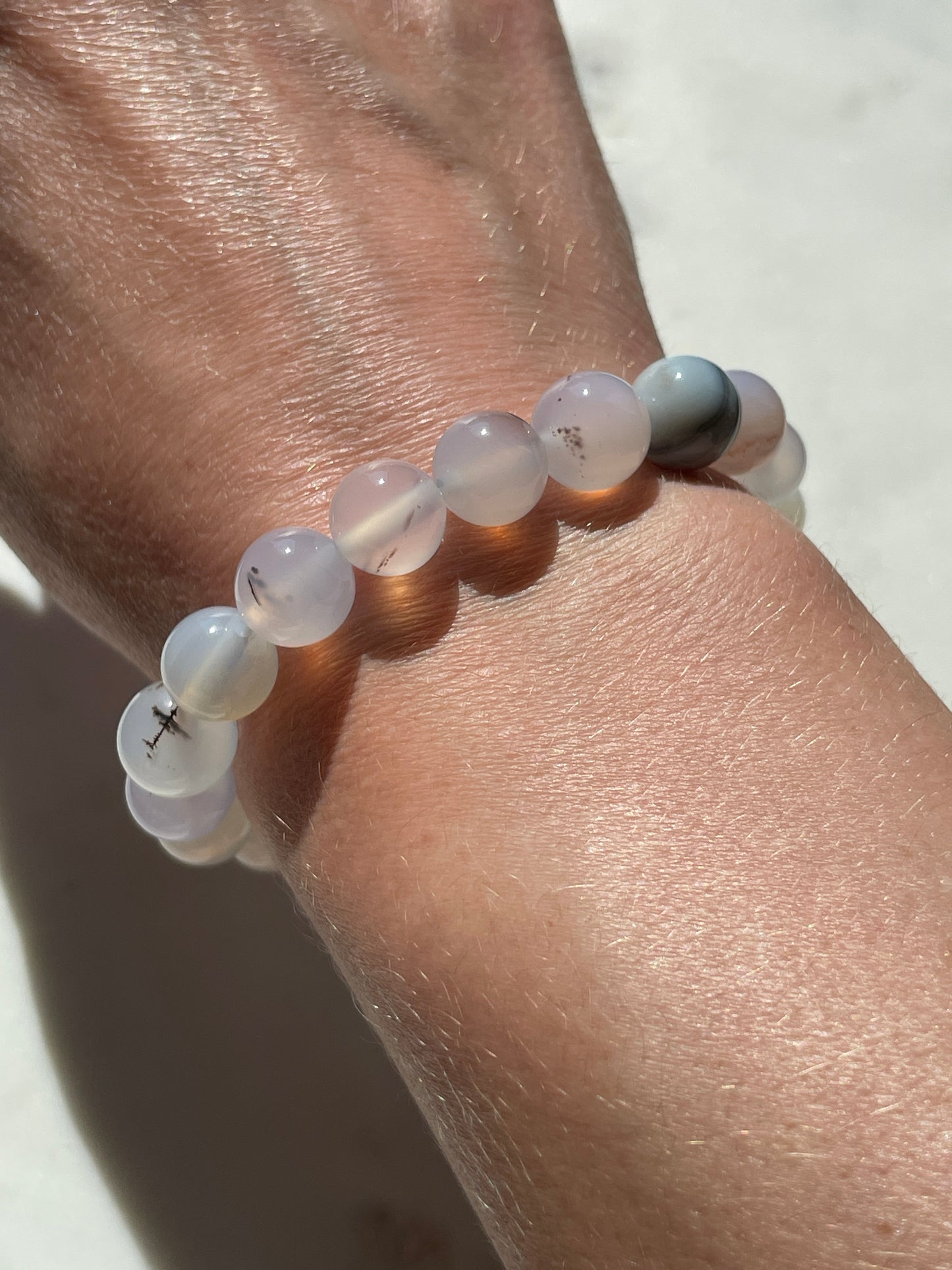 Montana Moss Agate Beaded Bracelet | 25 mm