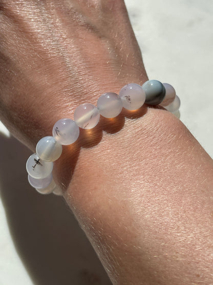 Montana Moss Agate Beaded Bracelet | 25 mm