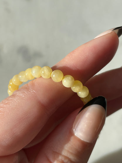 Yellow Agate Beaded Bracelet | 4.5mm