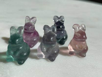 One (1) Mini Fluorite Crystal Carving | Rabbit | Intuitively Chosen