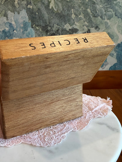 Vintage Wooden Recipe Box with Hand-Painted Roosters | Made in Japan | 1960s