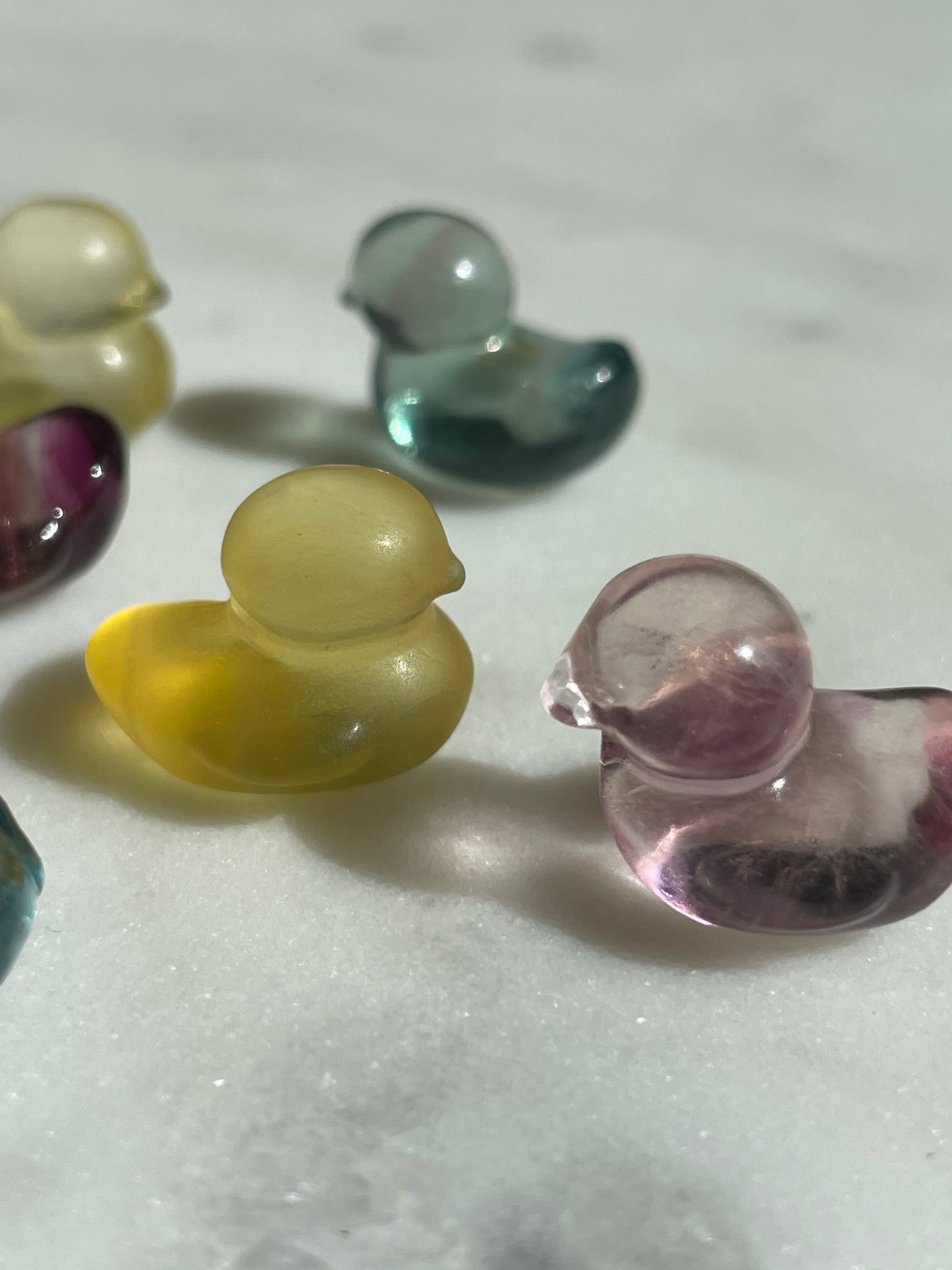 One (1) Mini Fluorite Crystal Carving | Duck | Intuitively Chosen
