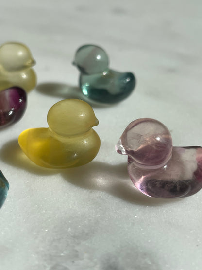One (1) Mini Fluorite Crystal Carving | Duck | Intuitively Chosen