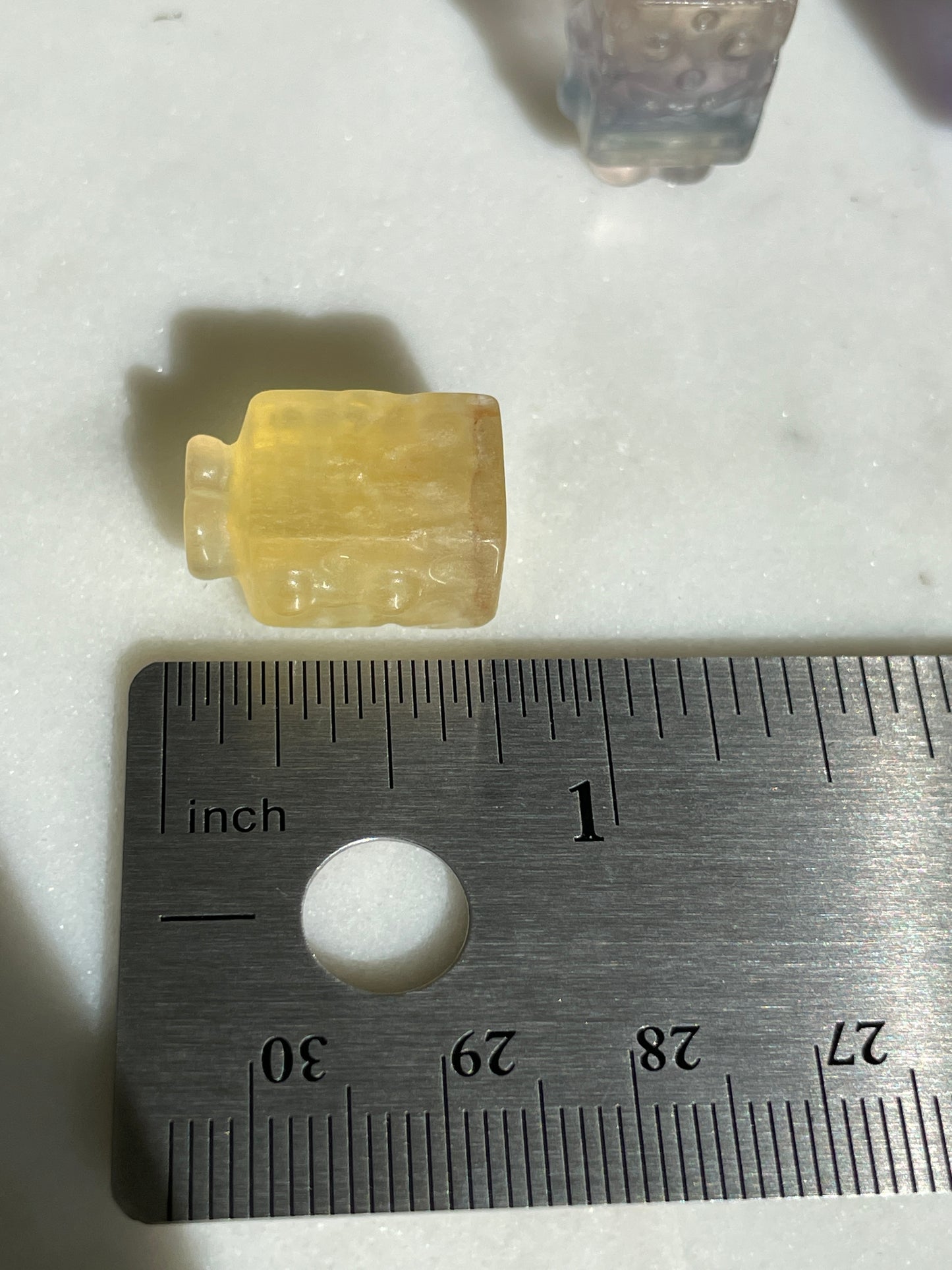 One (1) Mini Fluorite Spongebob Squarepants Crystal Carving | Intuitively Chosen
