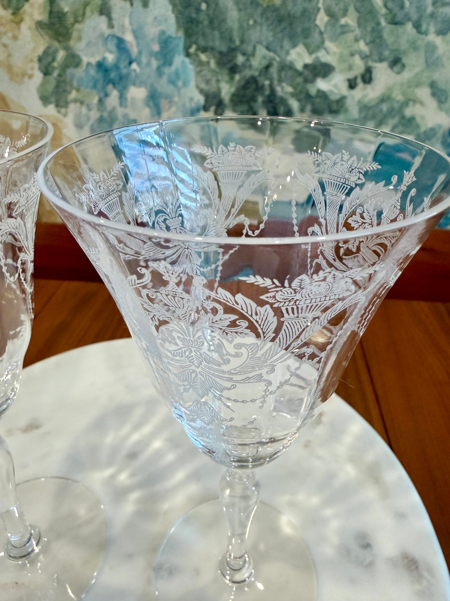 Vintage Morgantown “Milan” Water Goblets (Stem 7668) Set of 2 | circa 1920s-1930s | Made in U.S.A