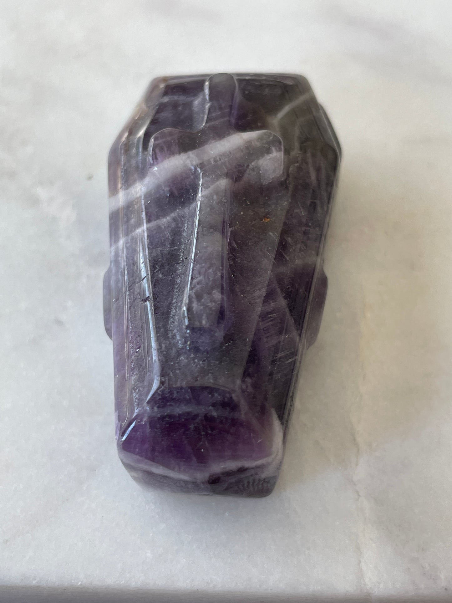 Dream Amethyst Coffin Carving | 1.6 Inches