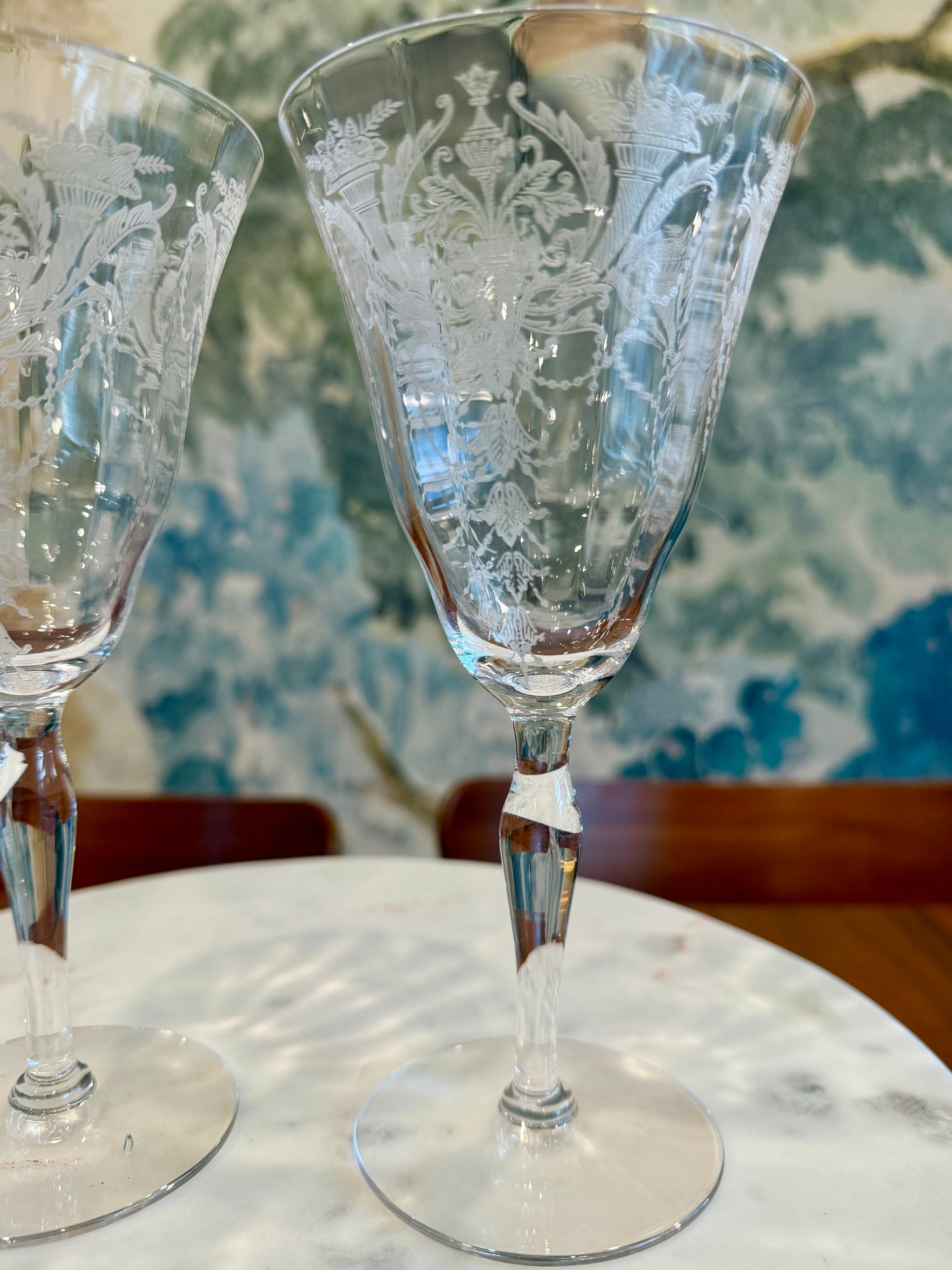 Vintage Morgantown “Milan” Water Goblets (Stem 7668) Set of 2 | circa 1920s-1930s | Made in U.S.A