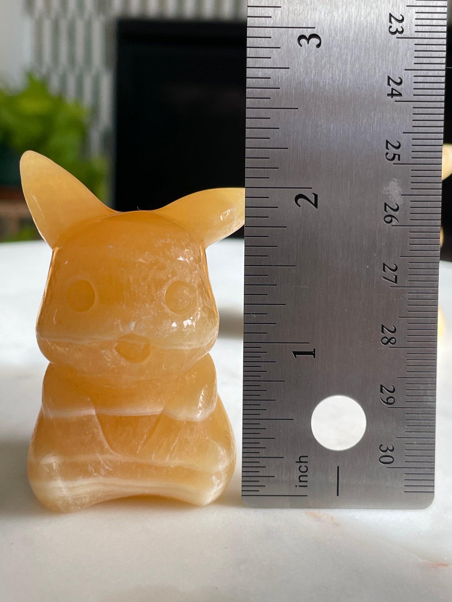 Orange Calcite Pikachu | Pokémon Crystal Carving