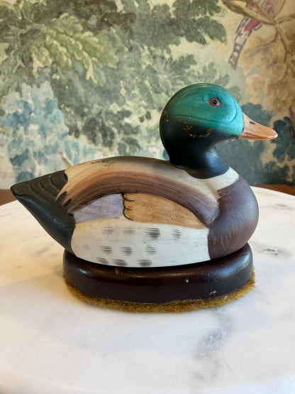 Hand Painted 5” Ceramic Duck Shoe Brush