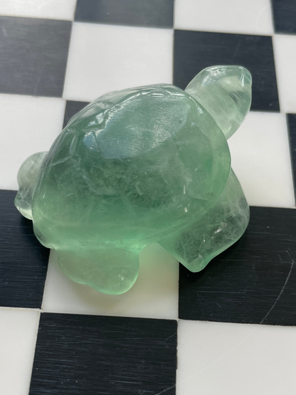 Green Fluorite Sea Turtle | Crystal Carving