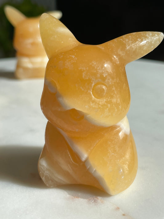 Orange Calcite Pikachu | Pokémon Crystal Carving