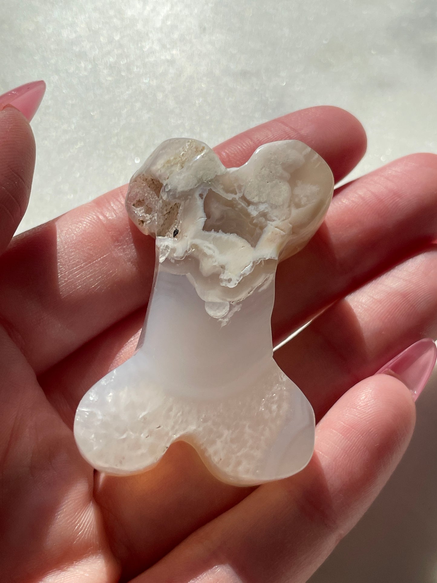 Flower Agate Bone Carving | 1.75 Inches