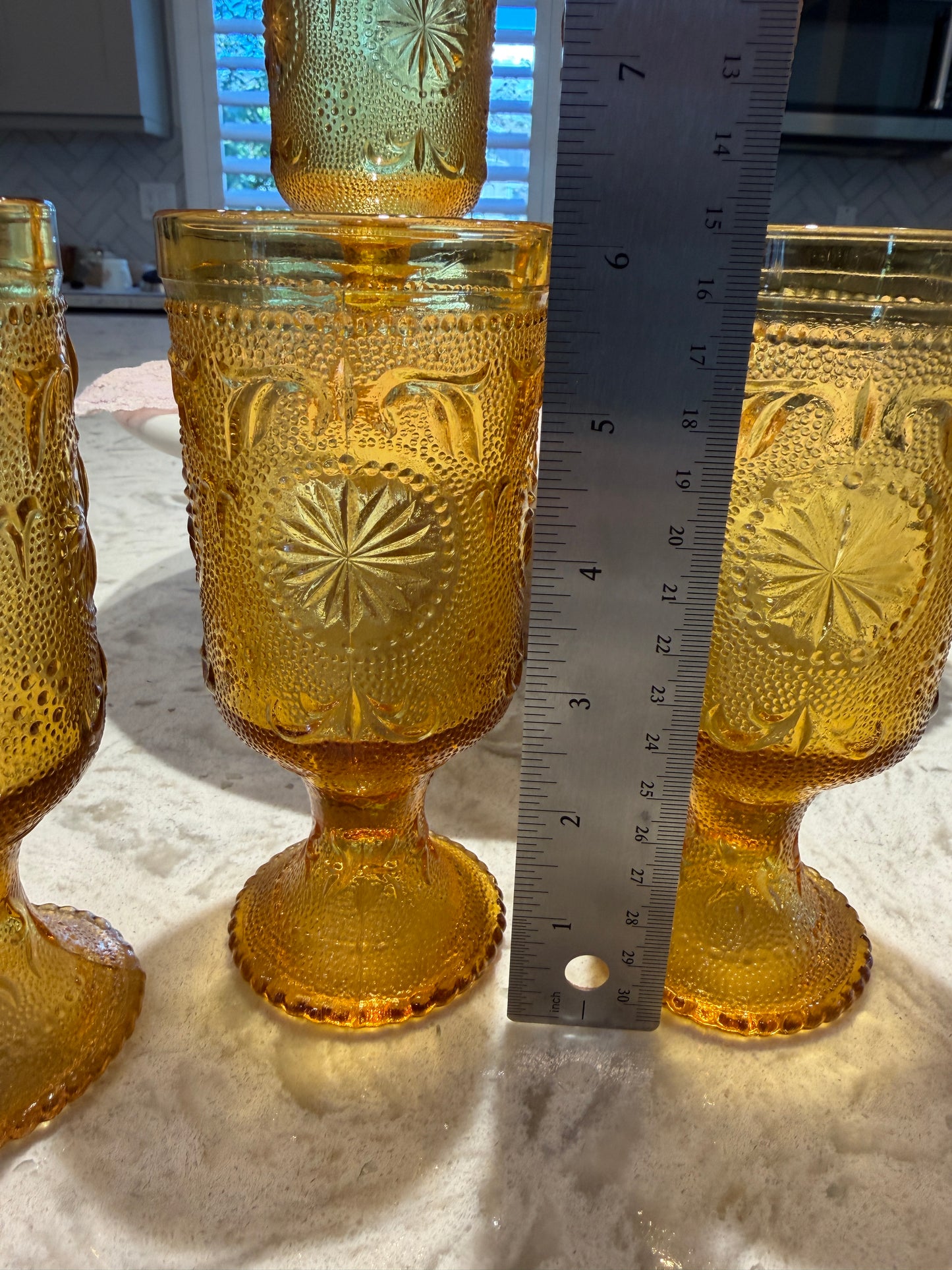 Amber Glass Goblets Brockway Glass Co American Concord | 1977-78 | Set of 6