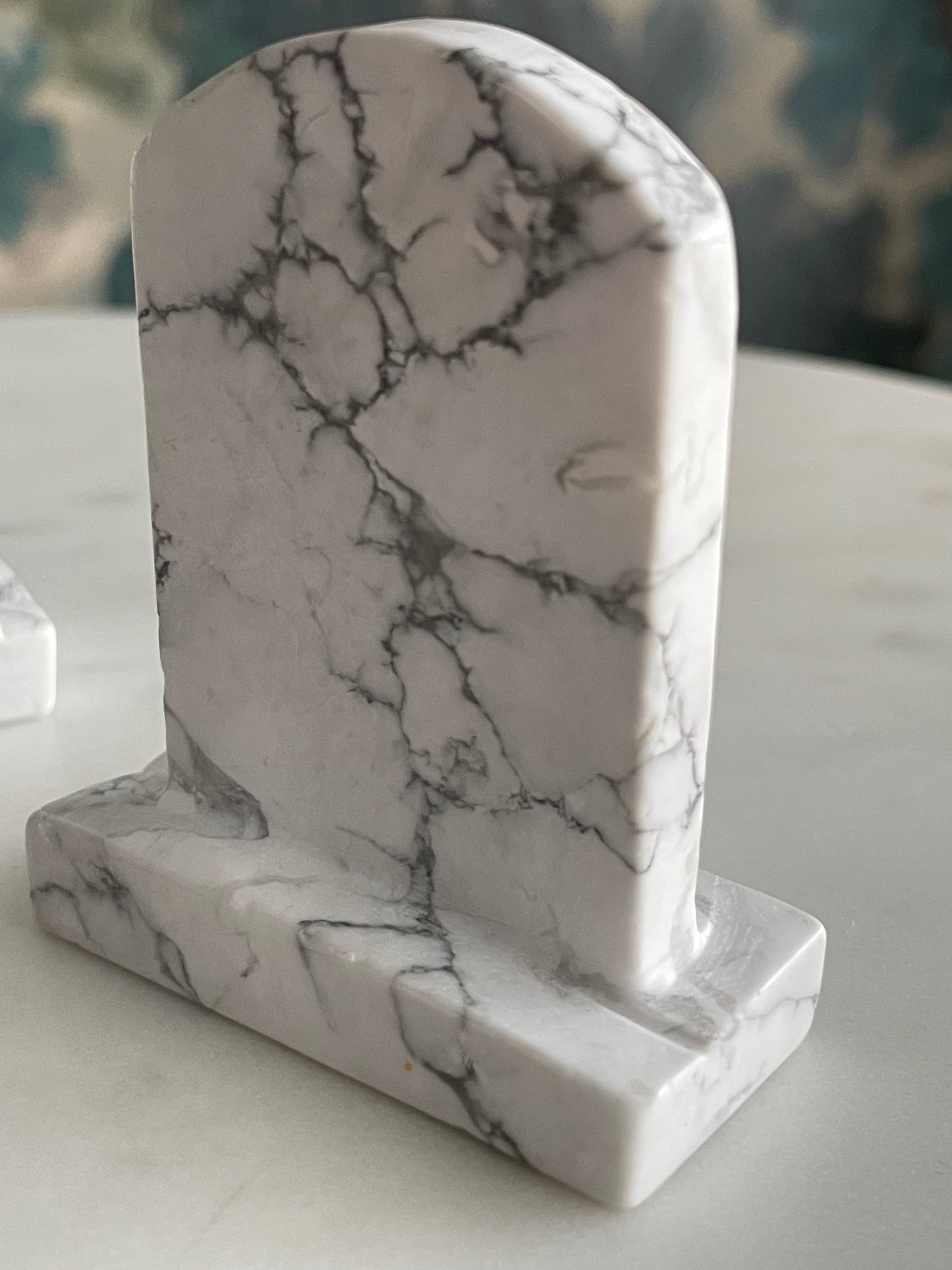 Howlite Gravestone Carving | 2.5 Inches