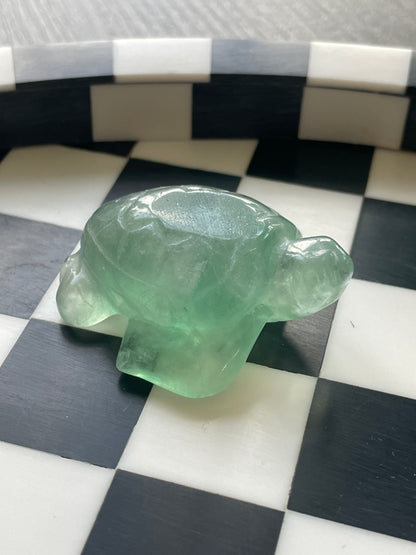 Green Fluorite Sea Turtle | Crystal Carving