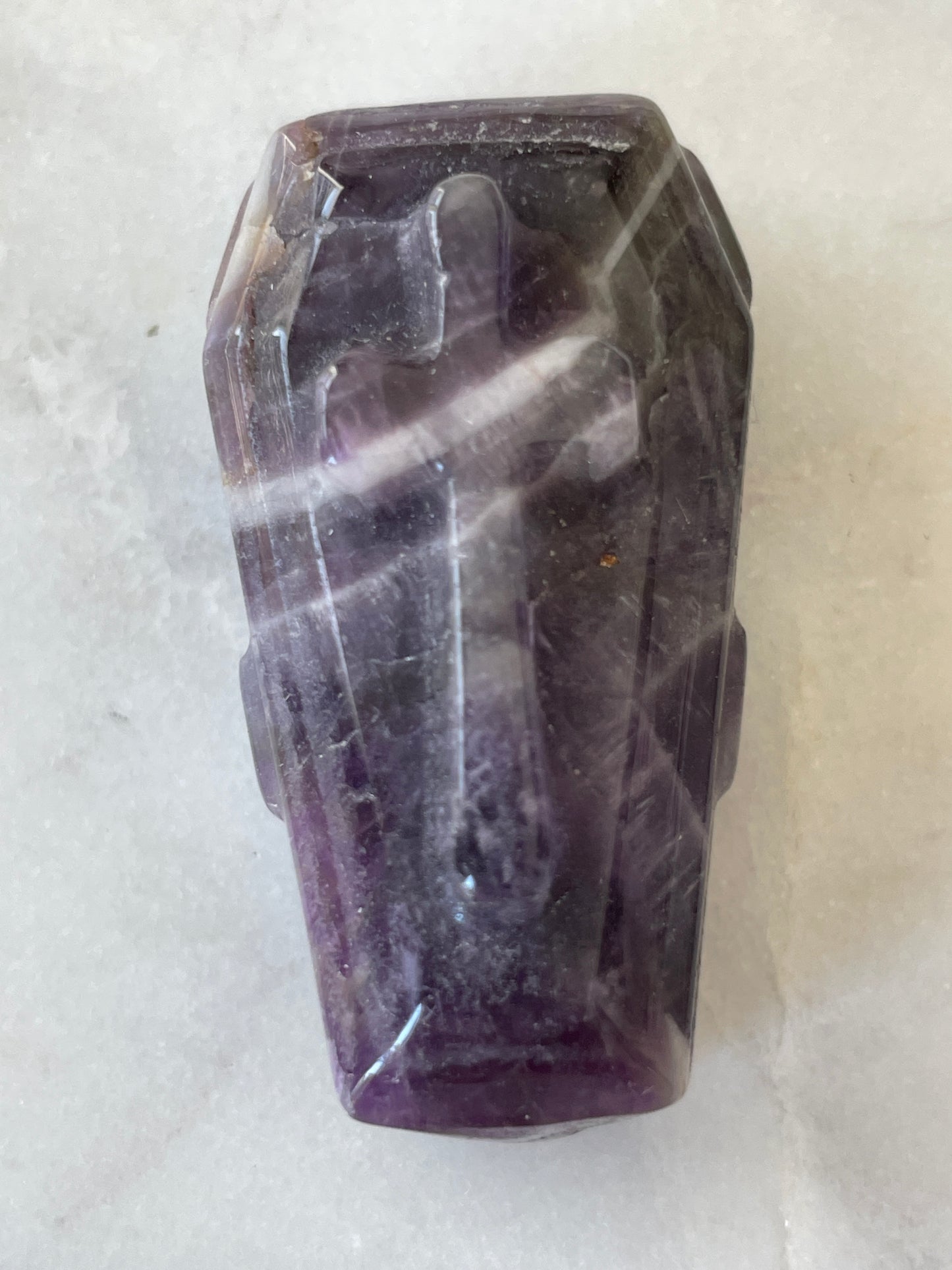Dream Amethyst Coffin Carving | 1.6 Inches