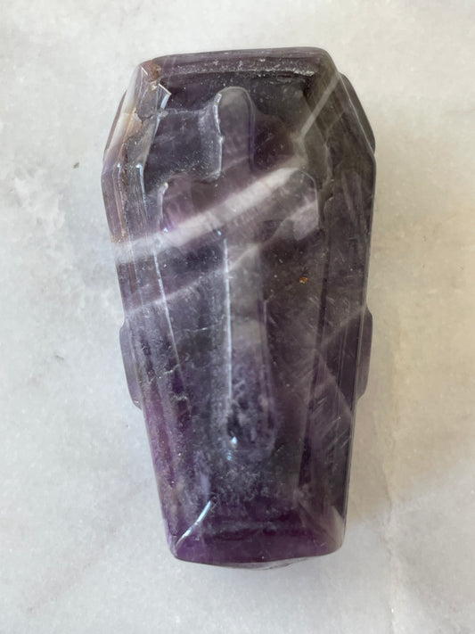 Dream Amethyst Coffin Carving | 1.6 Inches