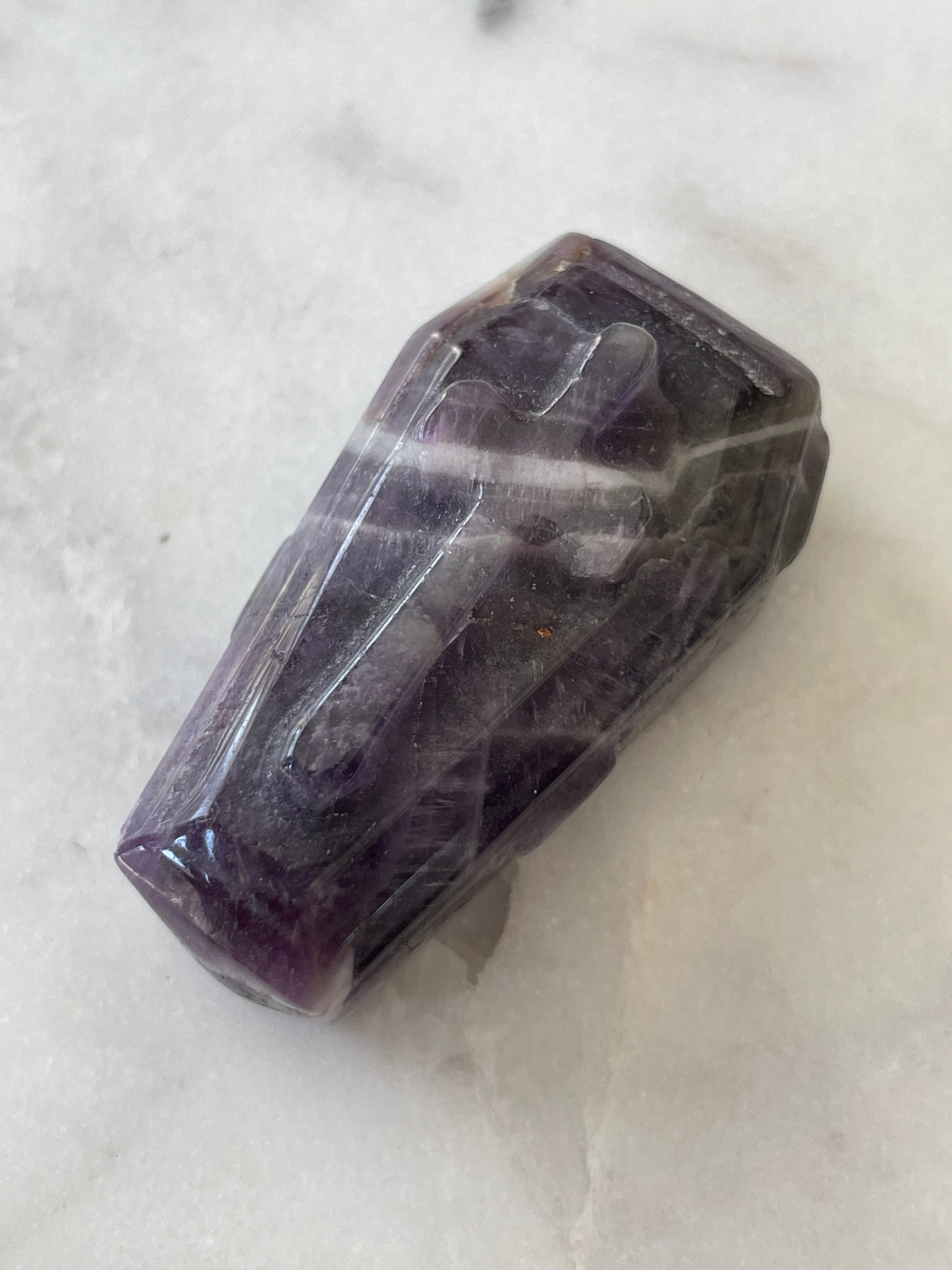 Dream Amethyst Coffin Carving | 1.6 Inches