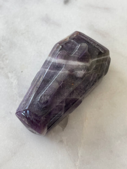 Dream Amethyst Coffin Carving | 1.6 Inches