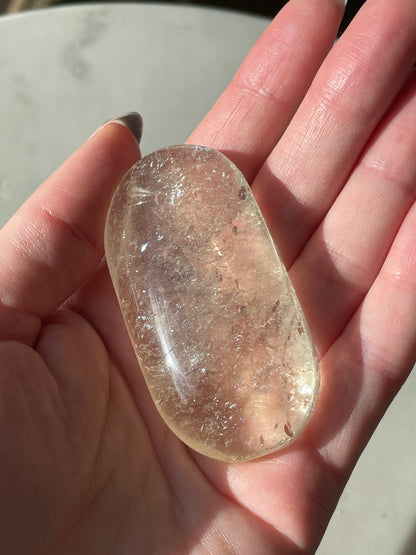 Gorgeous Citrine Palm Stone with Rainbows