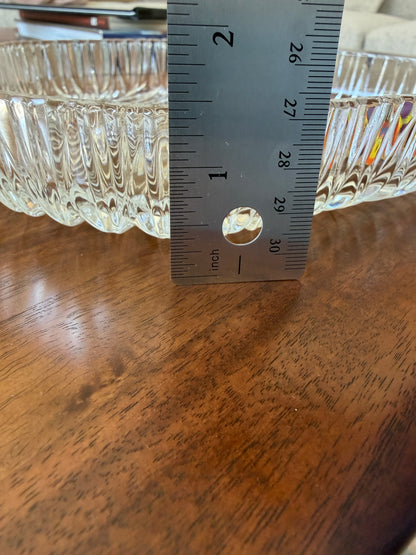 Vintage Crystal Leaf Serving Platter | 11-Inch Elegant Pressed Glass Serving Tray | Mid-Century Tableware