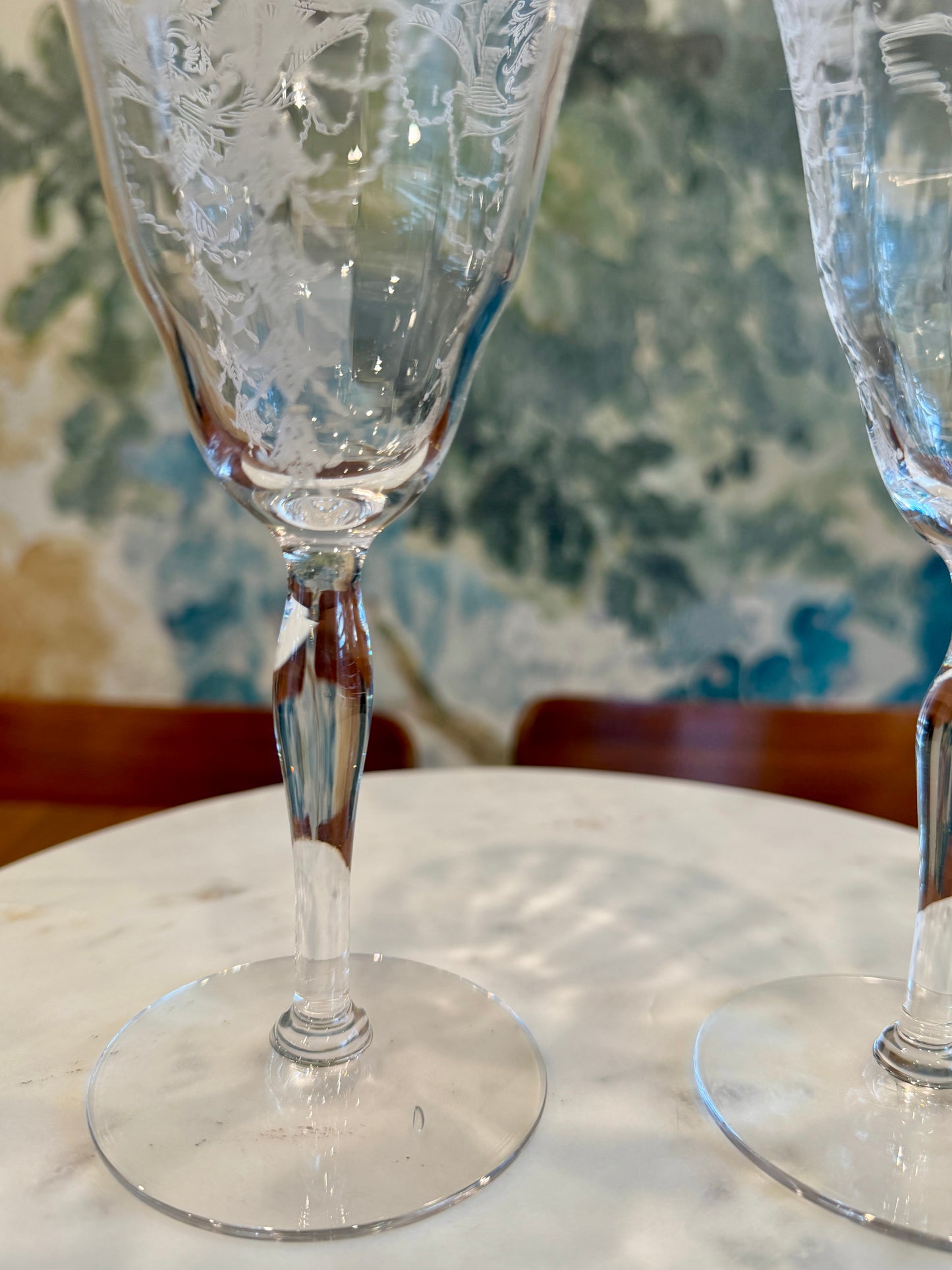 Vintage Morgantown “Milan” Water Goblets (Stem 7668) Set of 2 | circa 1920s-1930s | Made in U.S.A