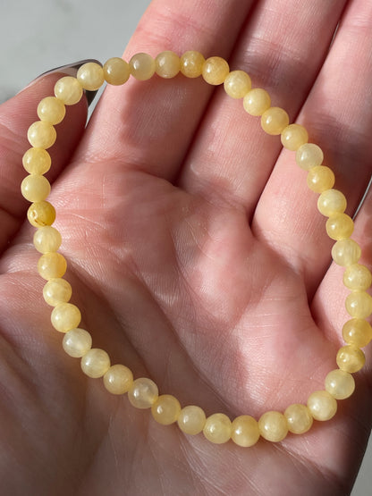 Yellow Agate Beaded Bracelet | 4.5mm